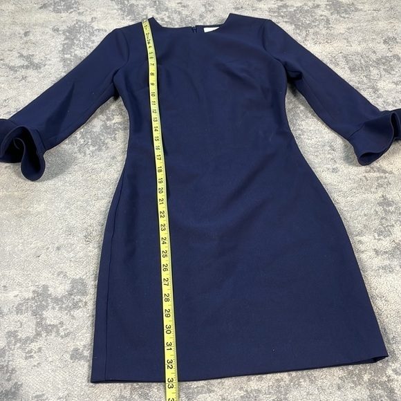 New Likely Bedford Navy Blue Three Quarter Sleeve Mini Bodycon Dress Sz 0 - Picture 9 of 10